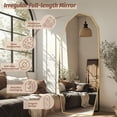 thumbnail image 4 of Antok Full Length Mirror 71" x 28" Large Floor Mirror Standing Mirror, Aluminum Wavy Frame, Wall Mounted or Leaning, Decorative for Living Room Bedroom Entryway, Gold, 4 of 6