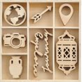 thumbnail image 1 of Kaisercraft Wood Mini Themed Embellishments-Journey, 40/Pkg, 1 of 2