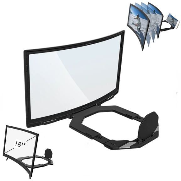 18 inch Screen Magnifier for Cell Phone, 2025 New Mobile Phone Screen Magnifier, 3D HD Mobile Magnifier Projector Screens, Foldable Phones Stand with Screens Amplifier Supports All Smartphones (Big)