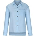 thumbnail image 2 of Women’s Casual Cotton Linen Button Down Blouse Long Sleeve with Front Pocket Lapel Button Down Shirt Lightweight Breathable Fall/Winter Tops Loose Casual Blouses Clothes, 2 of 5