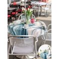 thumbnail image 4 of Outdoor Tablecloth with Umbrella Hole and Zipper, Fall Blue White Pumpkin Round Table Cloth 54 Inch Waterproof Tablecloth, Thanksgiving Leaves Floral Plaid Picnic Table Cover for Patio Camping, 4 of 7