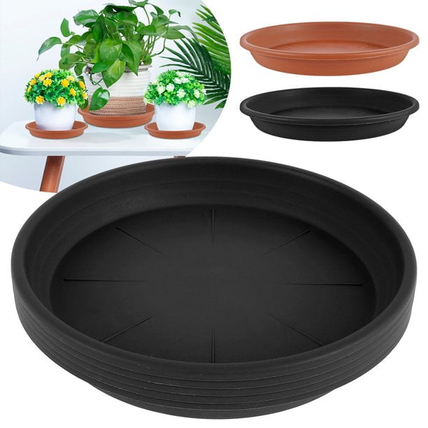 ODOMY 5 Pack Plant Saucer Plastic Plant Pot Saucers Flower Pot Drip