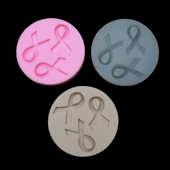 WE-POLUJ AIDS Cancer Awareness Bow Keychains Silicone Mold Ribbon Bow Epoxy Resin Molds