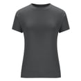 thumbnail image 5 of Womens Summer Tops Sevevn Women's Short Sleeve Solid Color Crewneck Casual Top Pullover T-Shirt Womens Shirts, 5 of 7