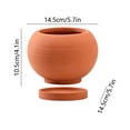 thumbnail image 3 of DefiDgd Ceramic Striped Round Planter With Drainage Tray,Minimalist Style Flower Pot for Succulent Plants Bouquet Floral Desktop Home Office Balcony Indoor Outdoor Garden Decor(Orange), 3 of 6