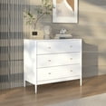 thumbnail image 3 of Jopath White 4-Drawer Dresser, Wooden Storage Cabinet with Gold Handle, Nightstand Organizer for Living Room and Apartment, 3 of 7