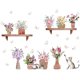 thumbnail image 1 of Pegatinas de pared con diseño de flores y plantas en macetas, diseño de gato y mariposa, extraíbles, para decoración del hogar, vinilo de bricolaje, para dormitorio, sala de estar, sofá, telón de, 1 of 8