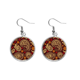 thumbnail image 1 of Impresion arte colorido repetir tela marrón Pendientes pendientes de plata colgantes joyas señora Unbranded M, 1 of 3