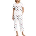 thumbnail image 4 of UVN Womens Pajama Sets Short Sleeve Button Down Tops and Capri Pants 2 Piece Outfit Soft Pjs Sleepwear Loungewear with Pockets, 4 of 9