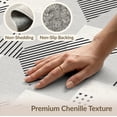 thumbnail image 6 of ODIKA 4'x6' Black White Gray Monochrome Geometric Washable Area Rug Modern Abstract Diagonal Lines Dots Blocks Stain Resistant, Low Pile, Easy Care for Dorm Room, Small Living, 6 of 7