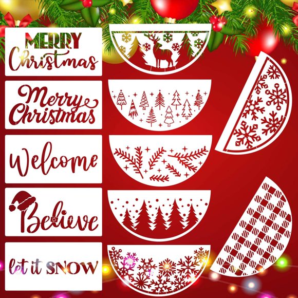 Set de plantillas SUNVERSE Christmas para pintar madera, 12 unidades