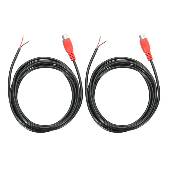 6.6FT RCA to Bare Wire Speaker Cable, 22AWG Replacement Red RCA Female Plug to Open End Pigtail Audio Cable Connector Adapter for Amplifier, Home Audio Speakers, Pack of 2