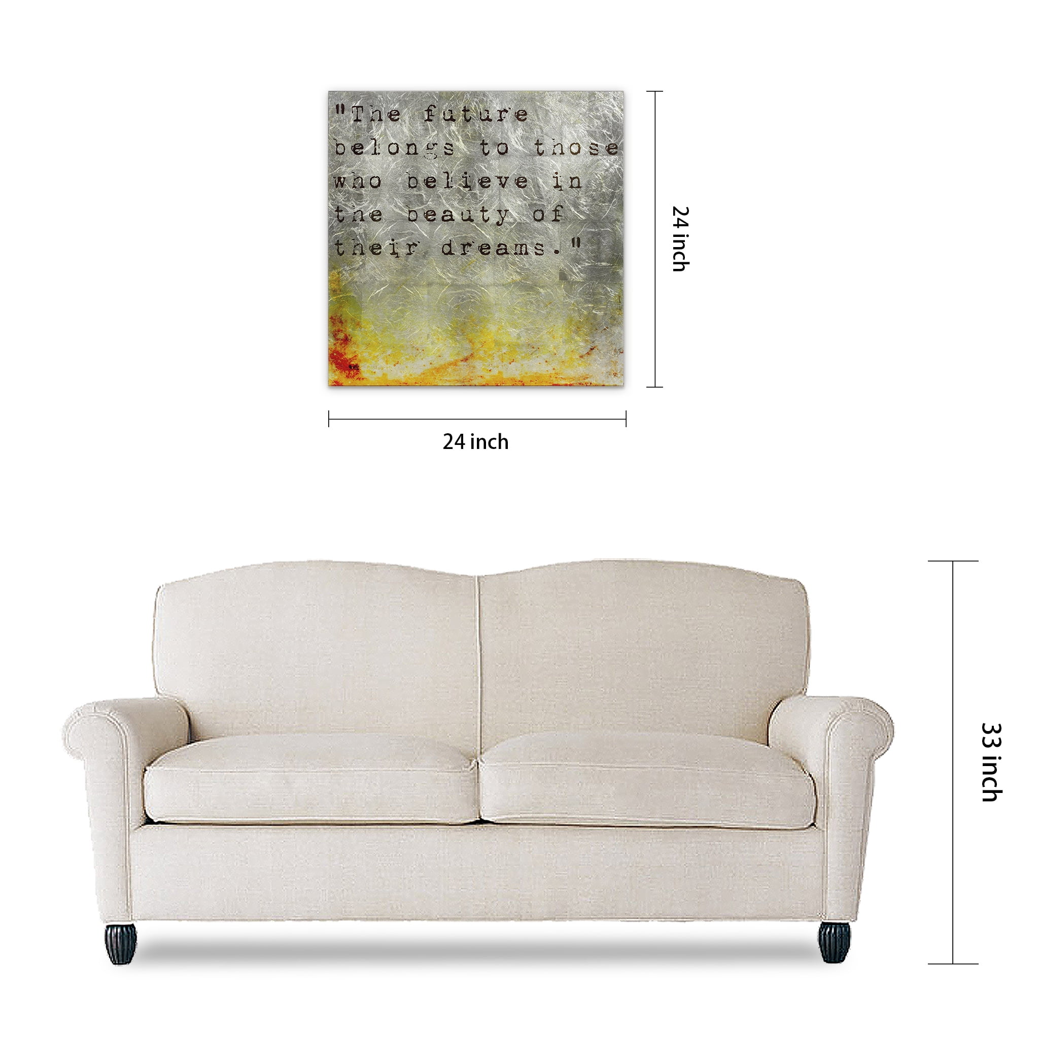 Direct Future Reverse Printed Tempered Glass with Silver Leaf 24.00" x 24.00" Painting Art Prints, by Empire Art
