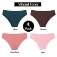 thumbnail image 2 of GY Seamless Thong for women, Low-Rise Panties, No Show Stretch Underwear, 4 Pack, Muticolor XL, 2 of 5