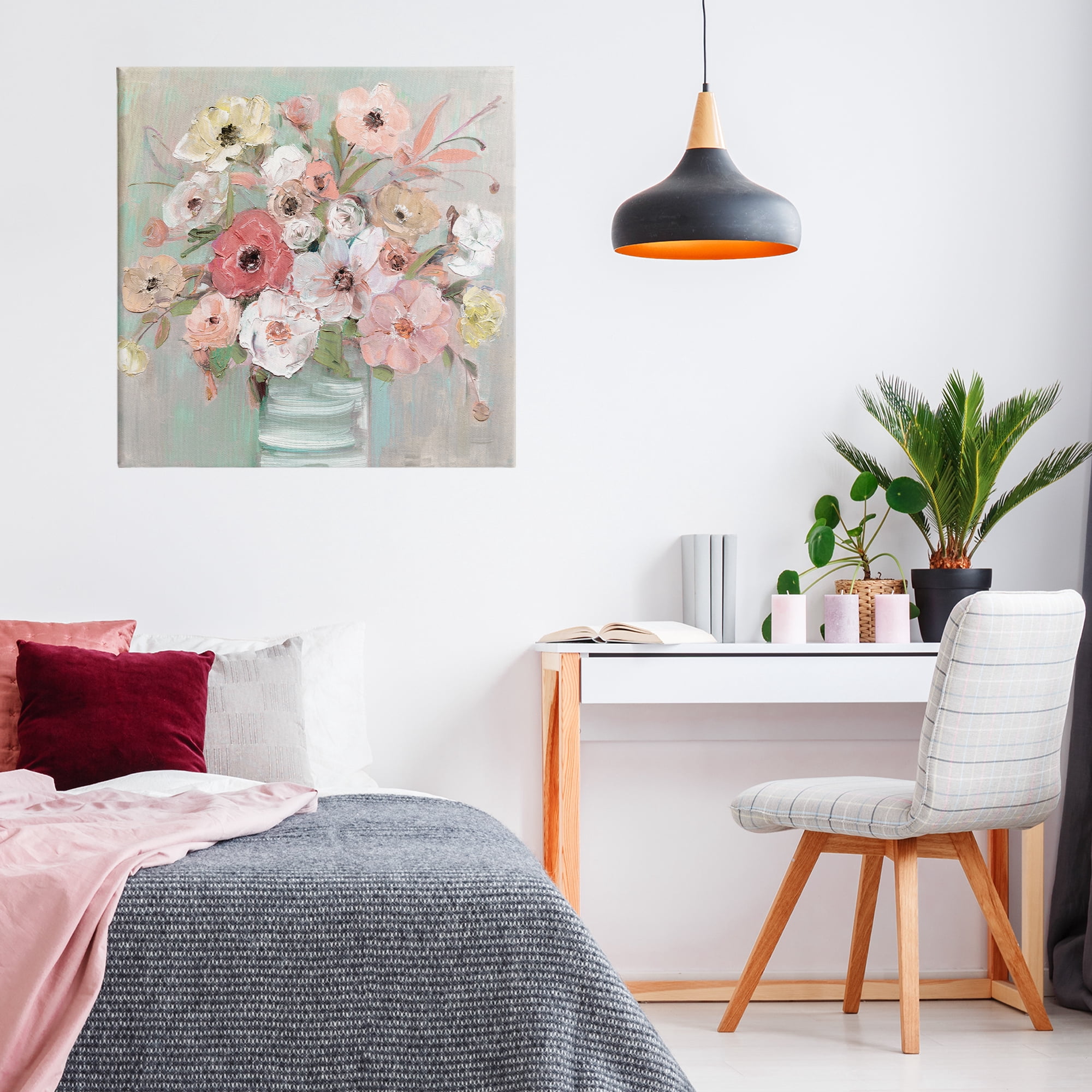 Stupell Industries Pastel Flower Forms Vase Canvas Wall Art, design by Sally Swatland