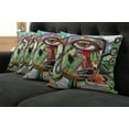 thumbnail image 5 of Ambesonne Colorful Throw Pillow Cover 4 Pack, Retro Doodle Birds, 20", Multicolor, 5 of 5