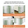 thumbnail image 6 of Sage Green Bed Skirt and White Gradient Bed Skirts Queen Size 18 Inch Drop, Wrap Around Dust Ruffle&nbsp;Bedskirt with Adjustable Elastic Belt for Queen Size Beds, 6 of 7