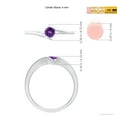 thumbnail image 4 of ANGARA Natural Bar-Set Solitaire Round Amethyst Bypass Ring in 925 Sterling Silver for Women (Size-4mm) | February Birthstone, Birthday, Anniversary, Jewelry Gift for Women | Natural Amethyst Ring, 4 of 9