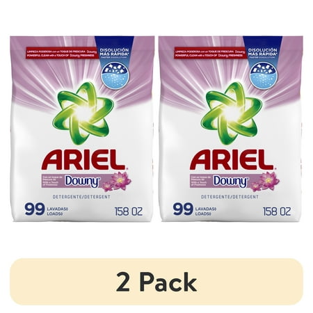 (2 pack) Ariel Laundry Detergent Powder With a Touch of Downy Freshness, 158 oz, 99 Loads