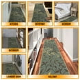 thumbnail image 4 of Ottomanson Leaf Hallway Runner Rug 2'7" x 9'10" - Non Slip Low Pile Carpet, Seafoam Green, 4 of 14