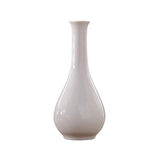 Jarrón de cuello estrecho, elegante decoración for el hogar, acento for sala de estar, oficina, cerámica mate, redondo, diseño moderno.