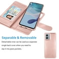 thumbnail image 5 of Njjex For Motorola Moto G 5G 2023 Wallet Case, Moto G Power 5G 2023 PU Leather Case, Njjex Luxury PU Leather [9 Card Slots Holder ] Carrying Folio Flip Cover [Detachable Magnetic Hard Case] -Rose Gold, 5 of 6
