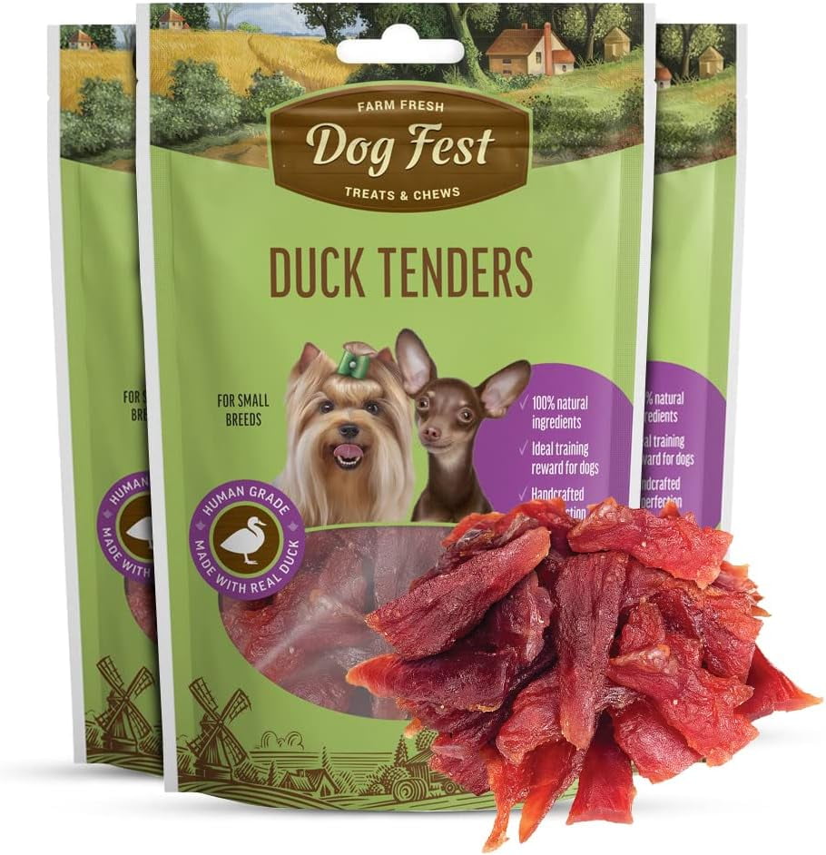 Duck TENDERS (Pack Of 3) Duck Jerky Dog Treats Made With Human