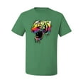 thumbnail image 2 of Wild Bobby, Technicolor Colorful Tiger Roaring, Animal Lover, Men Graphic Tees, Kelly, X-Large, 2 of 3