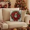 thumbnail image 2 of Upgraded 45X45cm Red Christmas Pillow Cover Holiday Snowman Decoration Sofa Decoration Linen Pillow Imitation Embroidery Cushion Cover G, 2 of 6