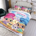 thumbnail image 3 of Shimmer y Shine Conjunto de sábanas temático, trío de piezas, cómodo y amigable con la piel, diseño único, regalo de decoración para el hogar para familiares, amigos y fans, 90 cm * 190 cm, 3 of 6