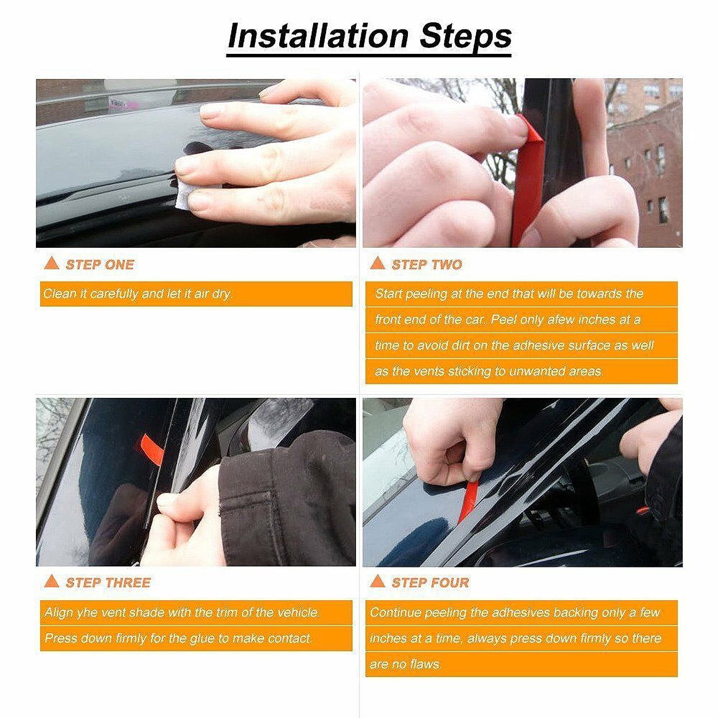 ICBEAMER 4 pcs Side Window Visors Deflectors for 2014 2015 Toyota Corolla 4 Doors Sedan Vent Visor Sun//Rain Guard Set