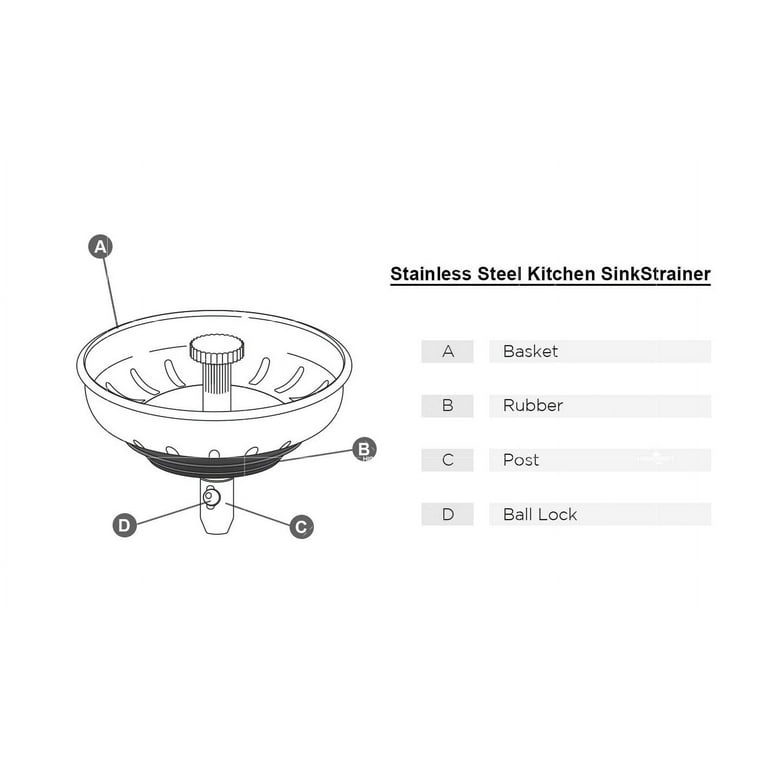3.5KD-GCW: White Basket Strainer Kitchen Drain