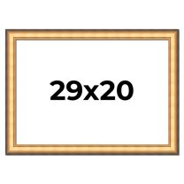 29x20 Frame Gold Plein Aire Solid Wood Picture Frame Width 2 Inches | Interior Frame Depth 0.5