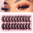 thumbnail image 4 of Eyelashes | 3D Fluffy False Eyelashes | 10-Pairs Faux Lashes Wispy Lashes Pack Dramatic Long Thick Volume Fake Eye Lash Multipack, 4 of 9