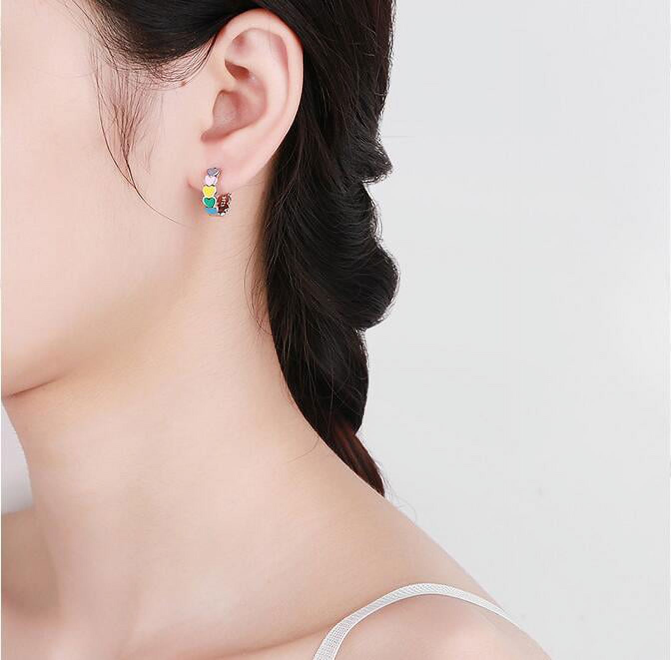 Wholesale Silver Oxidized Black Real Stone Star KIds Charm Hoop Earrings |  Safasilver