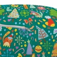 thumbnail image 3 of Christmas Pouf Cover with Zipper, Colorful Doodle Elements Cheerful Layout Kittens Trees and Ornaments, Soft Decorative Fabric Unstuffed Case, 30" W X 17.3" L, Teal and Multicolor, by Ambesonne, 3 of 5