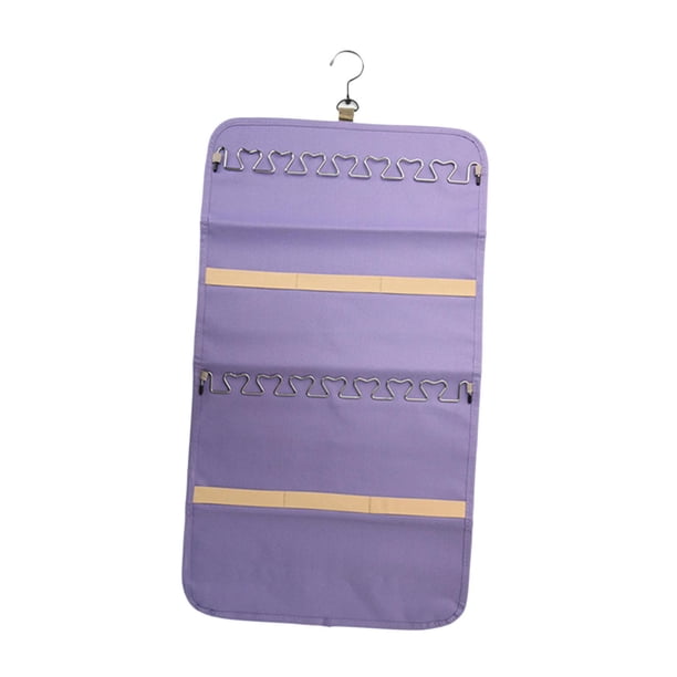 Organizador de joyas colgante de doble cara para pared, puerta y pendientes. Violeta claro