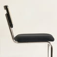 thumbnail image 5 of GrandNoor Black Chrome Modern Counter Height Bar Stools Set of 3 with Natural Rattan Cane and Solid Wood Backs, 24 Inch Upholstery with Metal Chrome Legs Mid Century Bar Chairs, 5 of 8