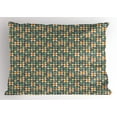 thumbnail image 1 of Flower Pillow Sham Primitive Grid-like Stylized Petals Leaves and Stems Pattern as Funky Sixties Style, Decorative Standard Queen Size Printed Pillowcase, 30 X 20 Inches, Multicolor, by Ambesonne, 1 of 2