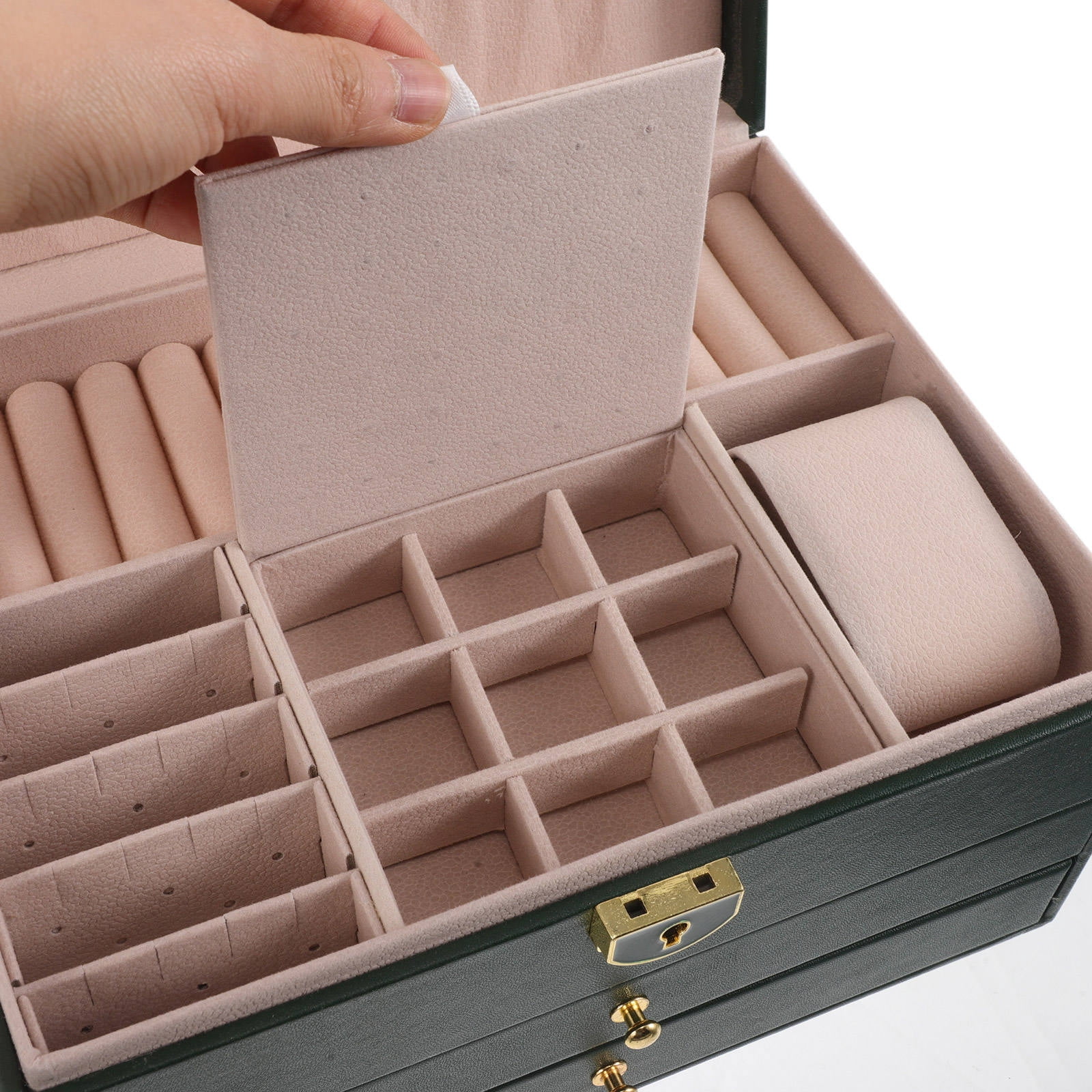 UPOUART Jewelry Box with Multiple Storage Compartments, Stylish Design for Travel and Home Use, 1 Piece Drawer Organizer