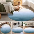 thumbnail image 5 of Round Rug 6Ft Washable Non-Slip, Blue Coastal Wave Circle Area Rugs for Living Room Bedroom, Summer Ocean Nautical Beach Ombre Indoor Floor Mats Carpet Runner for Home Decor Aesthetic, 5 of 8