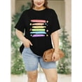 thumbnail image 5 of XCHQRTI Kindness Womens Graphic Shirt Inspirational Plus Size Tees Short Sleeve Summer Casual Tops, 5 of 7