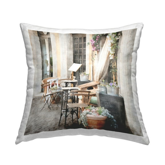 Stupell Industries Italian Patio Scenery Square Decorative Printed Throw Pillow, 18 x 18