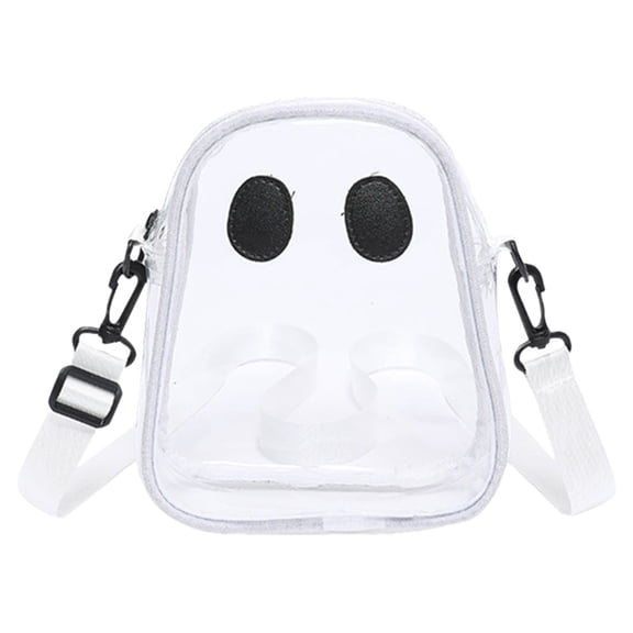 Clearance Under $5.29! 1 Pack Transparent Ghost Crossbody Bag with Zipper Halloween