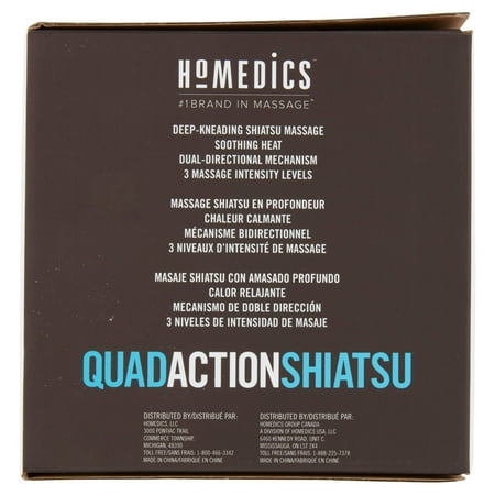 HoMedics Quad-Action Shiatsu Massager fpr Neck & Shoulders with Heat & Kneading, Model NMS-620HB