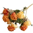 thumbnail image 2 of 10 Heads Orange Flowers Artificial, Artificial Flowers Fake Mini Hydrangea Bulk Wedding Decoration Silk Bouquet Peony Decor Plastic Flower Arrangements Table Centerpieces 1 Packs(Blush), 2 of 9