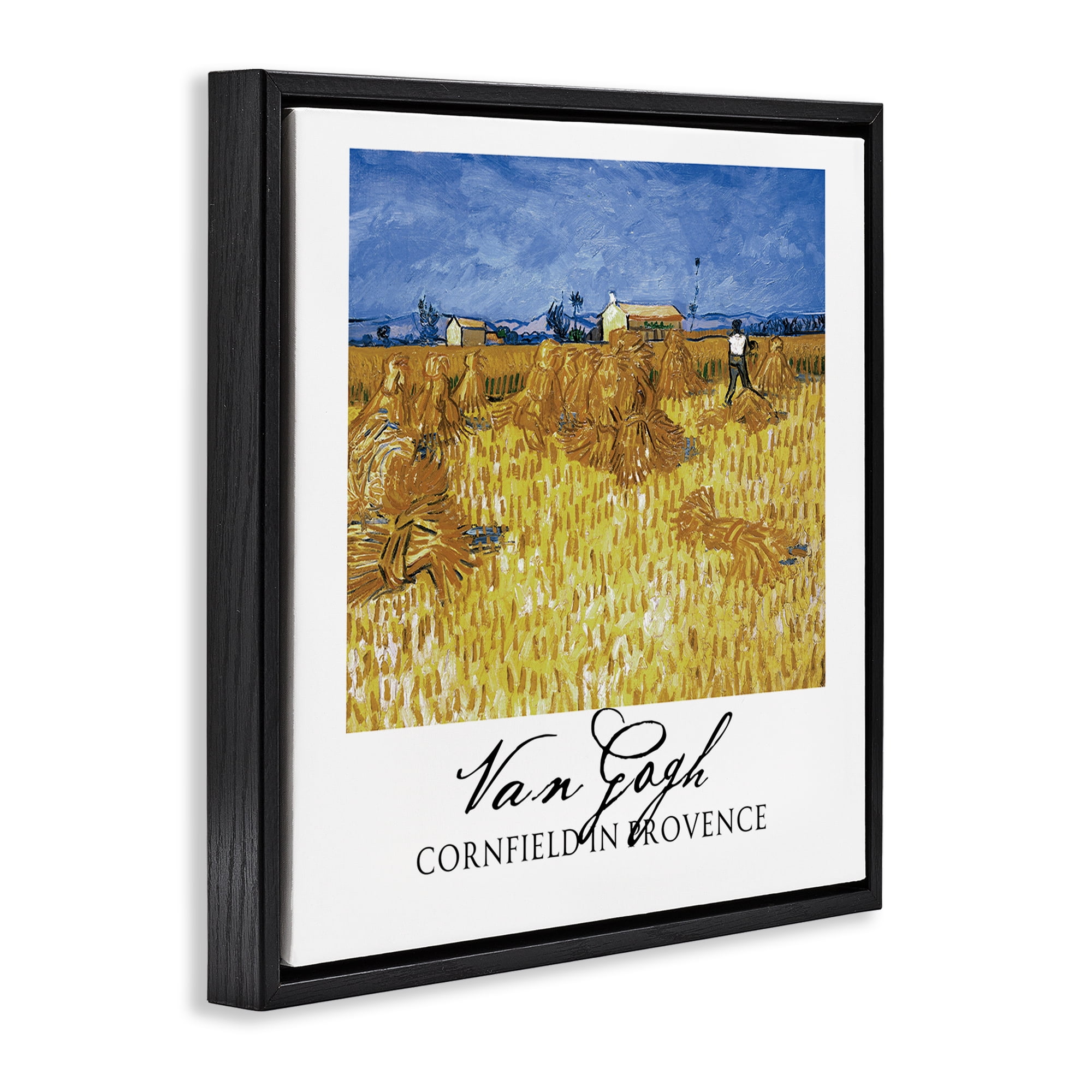 Stupell Industries Van Gogh Cornfield Provence Black Framed Floater Canvas Wall Art, design by Vintage Hustle