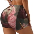 thumbnail image 2 of Kdxio Haired White Horse Print Workout Shorts for Women Seamless Soft Smooth Gym Yoga Scrunch Active Shorts, 2 of 5