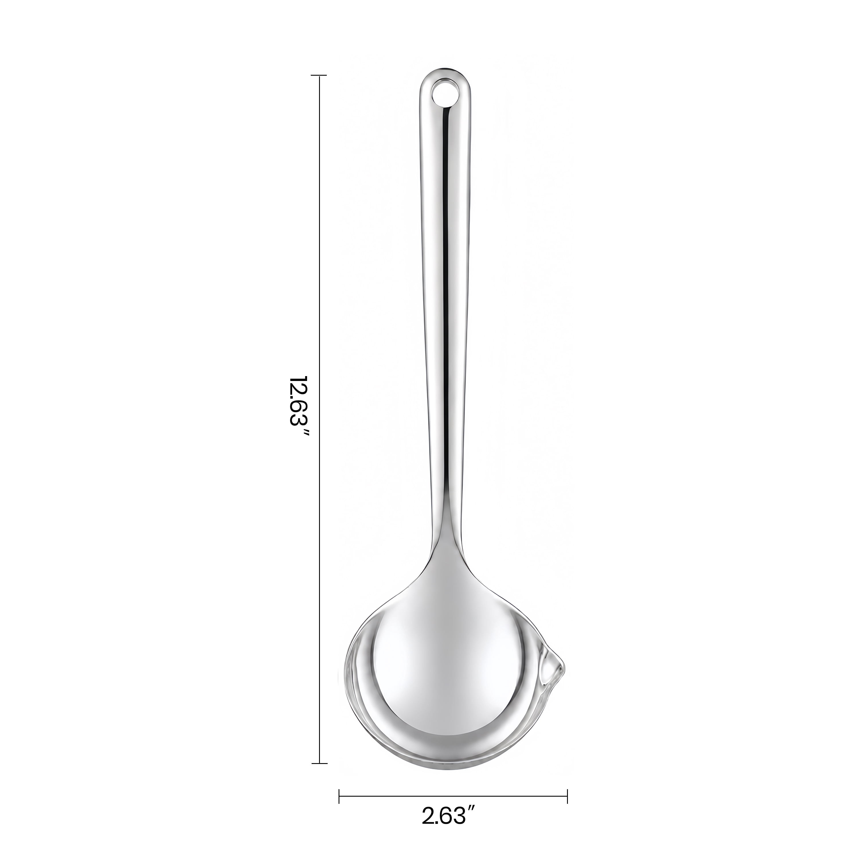 Mainstays 12.5-Inch Stainless Steel Cooking Ladle, Dishwasher Safe