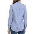 thumbnail image 3 of INSPIRE CHIC Women's Button Down Roll-up Long Sleeves Lapel Collar Shirts XS Blue, 3 of 8